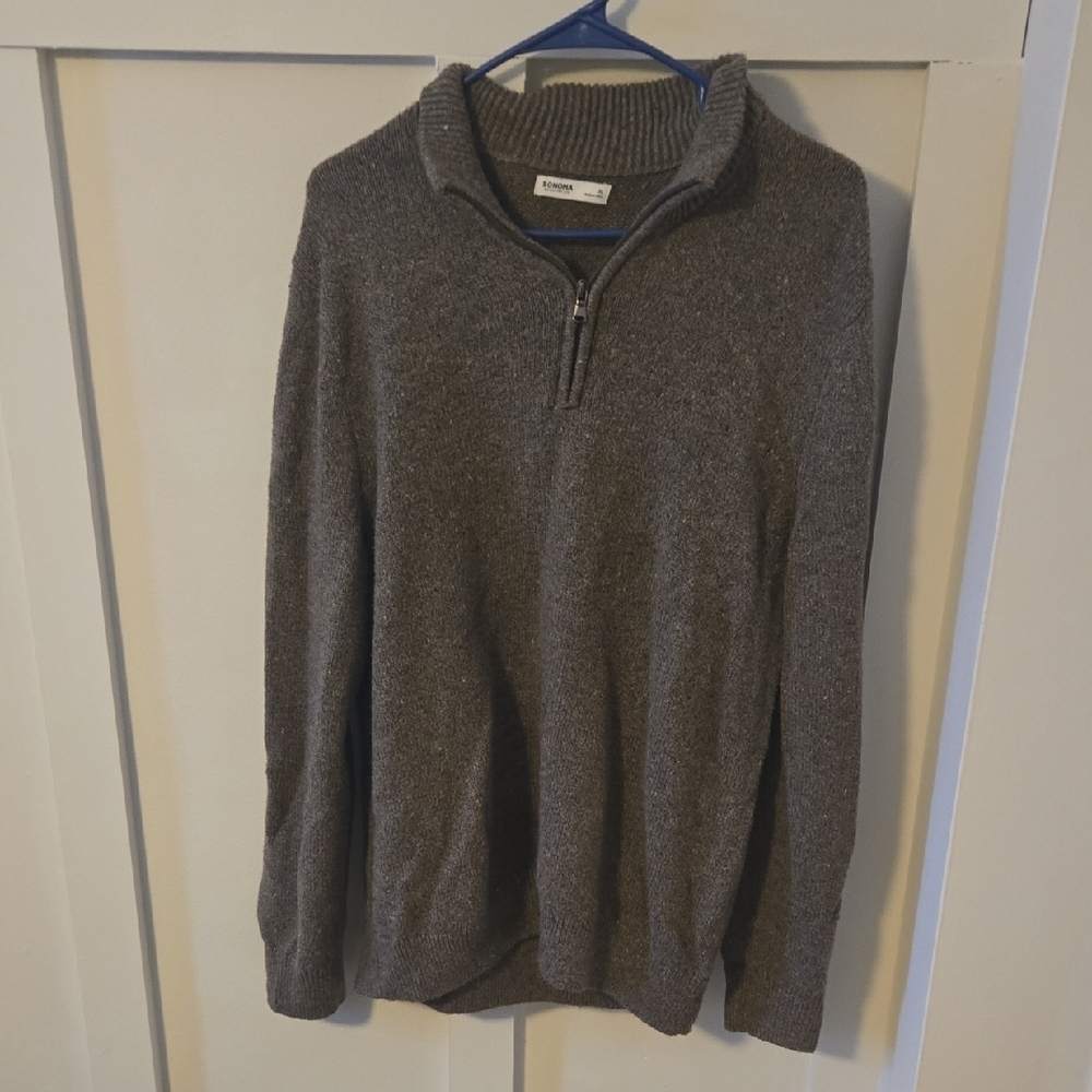 Sonoma Men's Brown Zip-Up Sweater